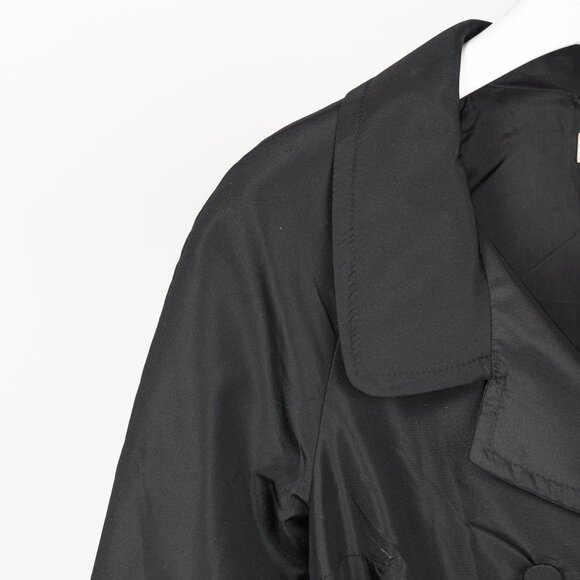 Prada Black Silk-Taffeta Belted Double-Breasted Trench Coat - Picture 4 of 11